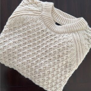 H&M Cream Textured Knit Sweater